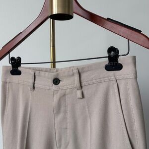 Zara Beige Button Closure Dress Pants